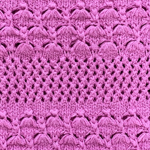 Zara Girls Bright Pink kids Open Knit cropped Crewneck Sweater 10/12 13/14 - Picture 14 of 17